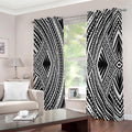 Black And White Maori Tattoo Print Dimout Grommet Curtains