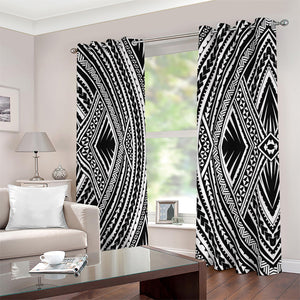 Black And White Maori Tattoo Print Blackout Grommet Curtains