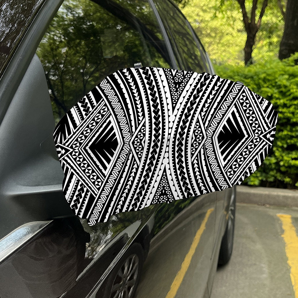 Black And White Maori Tattoo Print Car Side Mirror Covers