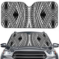Black And White Maori Tattoo Print Car Windshield Sun Shade