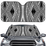 Black And White Maori Tattoo Print Car Windshield Sun Shade