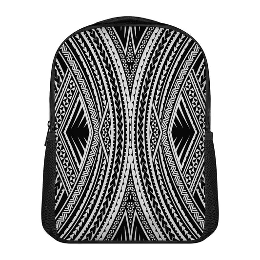 Black And White Maori Tattoo Print Casual Backpack