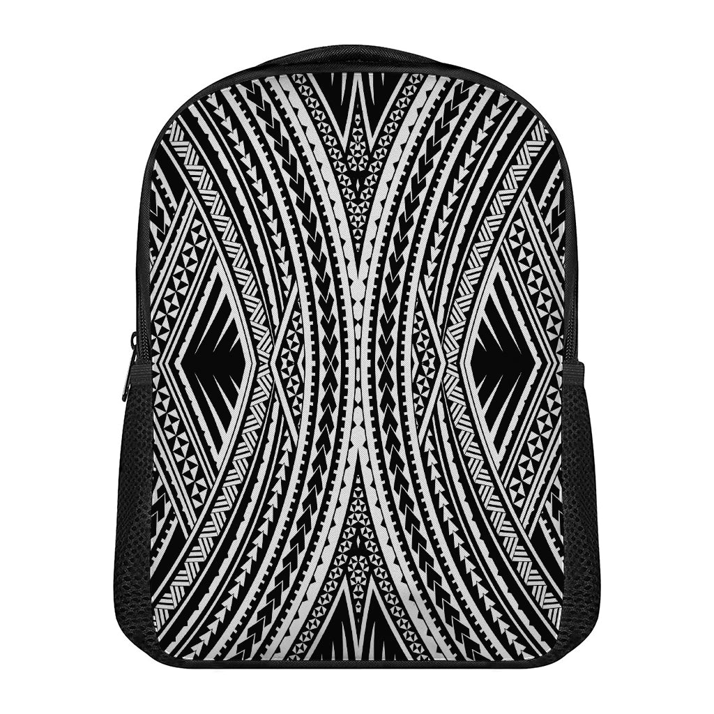 Black And White Maori Tattoo Print Casual Backpack