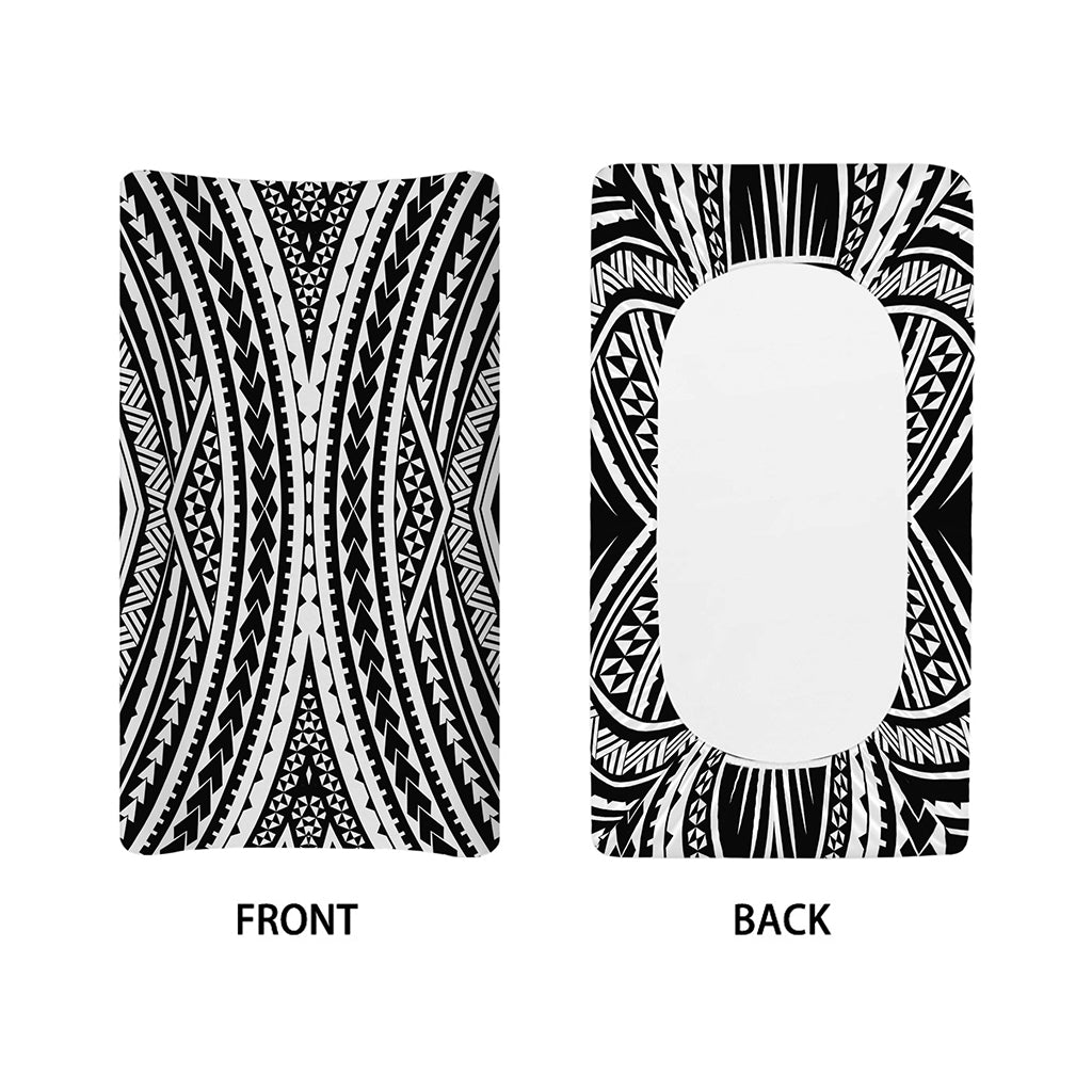 Black And White Maori Tattoo Print Changing Pad Cover