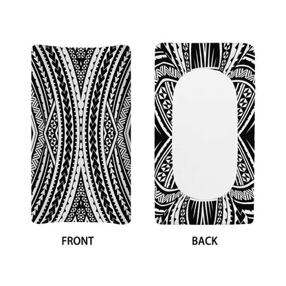 Black And White Maori Tattoo Print Changing Pad Cover