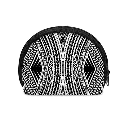 Black And White Maori Tattoo Print Coin Purse