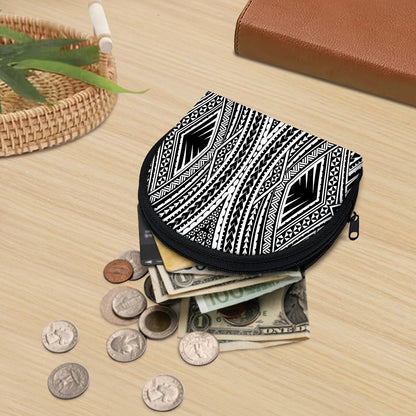 Black And White Maori Tattoo Print Coin Purse