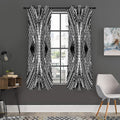 Black And White Maori Tattoo Print Grommet Curtain Panels