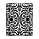 Black And White Maori Tattoo Print Curtain