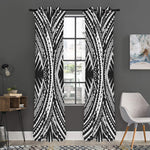 Black And White Maori Tattoo Print Curtain