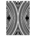 Black And White Maori Tattoo Print Curtain