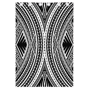 Black And White Maori Tattoo Print Curtain