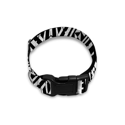 Black And White Maori Tattoo Print Dog Collar