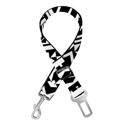 Black And White Maori Tattoo Print Dog Seat Belt