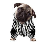 Black And White Maori Tattoo Print Dog Zip Up Hoodie