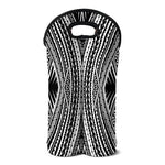 Black And White Maori Tattoo Print Double Neoprene Wine Tote