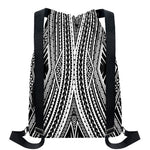 Black And White Maori Tattoo Print Drawstring Backpack