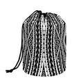 Black And White Maori Tattoo Print Drawstring Makeup Bag