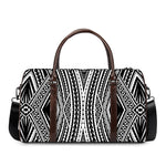 Black And White Maori Tattoo Print Duffle Bag