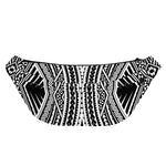 Black And White Maori Tattoo Print Fanny Pack
