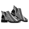 Black And White Maori Tattoo Print Flat Ankle Boots