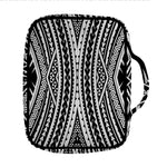 Black And White Maori Tattoo Print Front Pocket Bible Bag