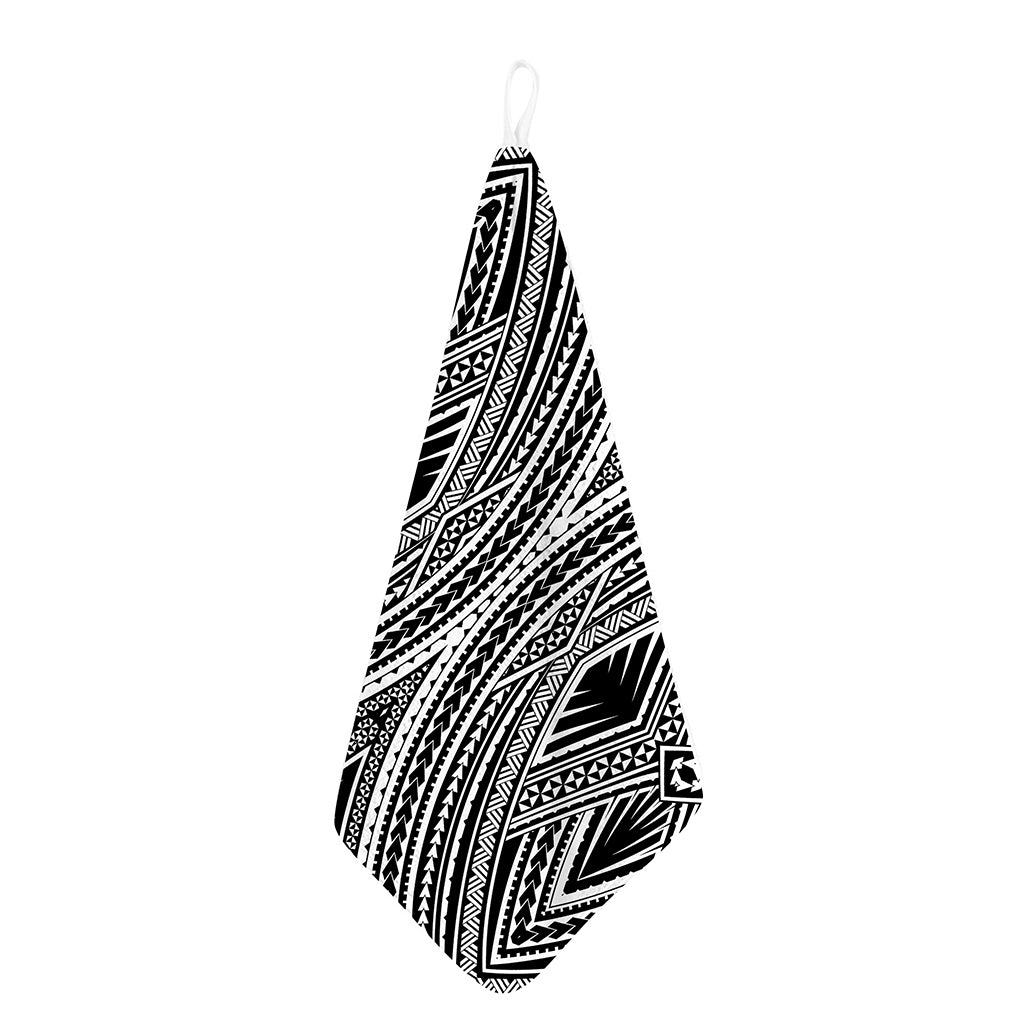 Black And White Maori Tattoo Print Hand Towel