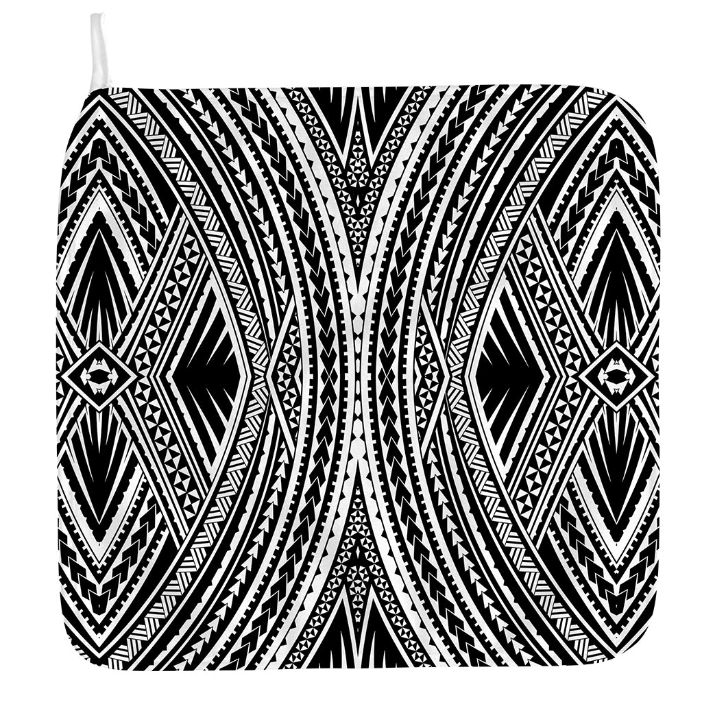 Black And White Maori Tattoo Print Hand Towel