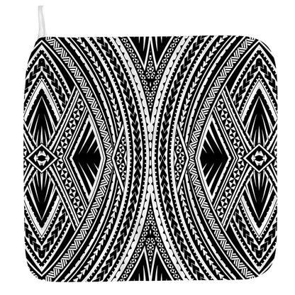 Black And White Maori Tattoo Print Hand Towel