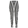 Black And White Maori Tattoo Print High-Waisted Pocket Leggings
