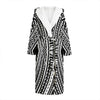 Black And White Maori Tattoo Print Hooded Bathrobe