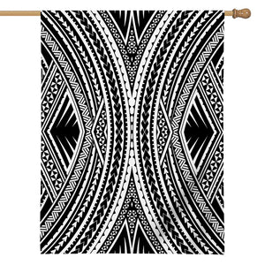 Black And White Maori Tattoo Print House Flag