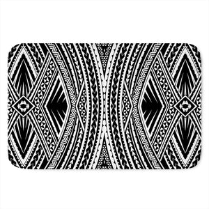 Black And White Maori Tattoo Print Indoor Door Mat