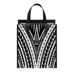 Black And White Maori Tattoo Print Insulated Lunch Tote
