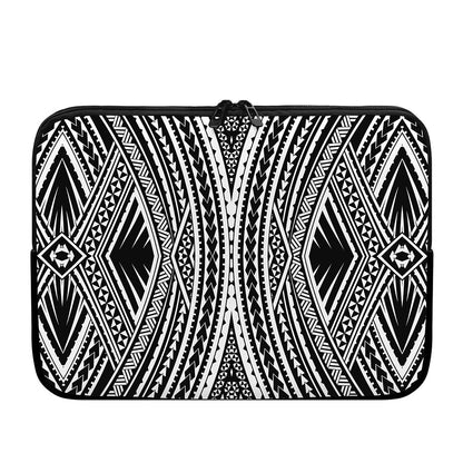 Black And White Maori Tattoo Print Laptop Sleeve