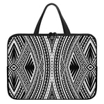 Black And White Maori Tattoo Print Laptop Sleeve With Handle