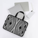 Black And White Maori Tattoo Print Laptop Sleeve With Handle