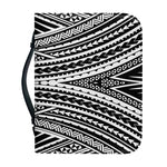 Black And White Maori Tattoo Print Leather Bible Cover