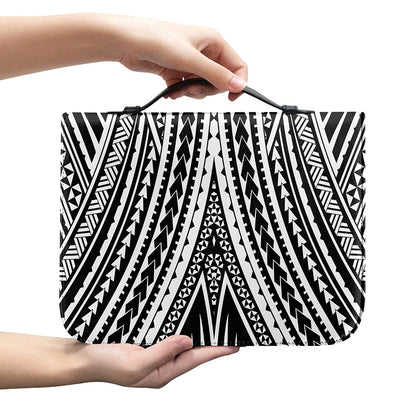 Black And White Maori Tattoo Print Leather Bible Cover