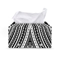 Black And White Maori Tattoo Print Leather Tissue Box Cover