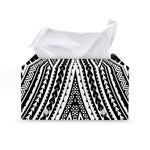 Black And White Maori Tattoo Print Leather Tissue Box Cover