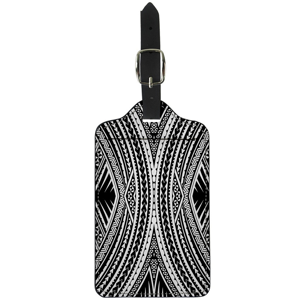 Black And White Maori Tattoo Print Luggage Tag