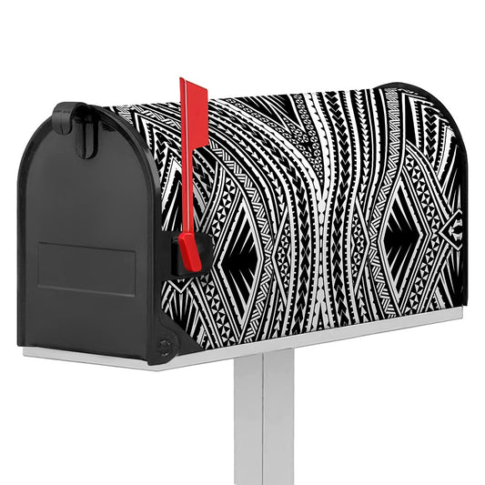 Black And White Maori Tattoo Print Mailbox Cover