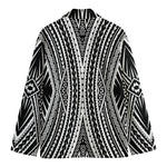 Black And White Maori Tattoo Print Men's Blazer