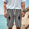 Black And White Maori Tattoo Print Men's Cargo Shorts