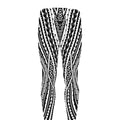 Black And White Maori Tattoo Print Men's Leggings