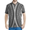 Black And White Maori Tattoo Print Men's Polo Shirt