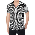 Black And White Maori Tattoo Print Men's Shirt