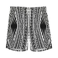 Black And White Maori Tattoo Print Men's Athletic Shorts