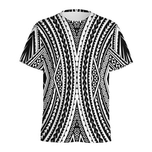 Black And White Maori Tattoo Print Men's Sports T-Shirt